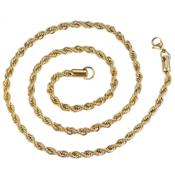 Chaine Corde en Acier 6mm + Bracelet Corde en Acier 6mm