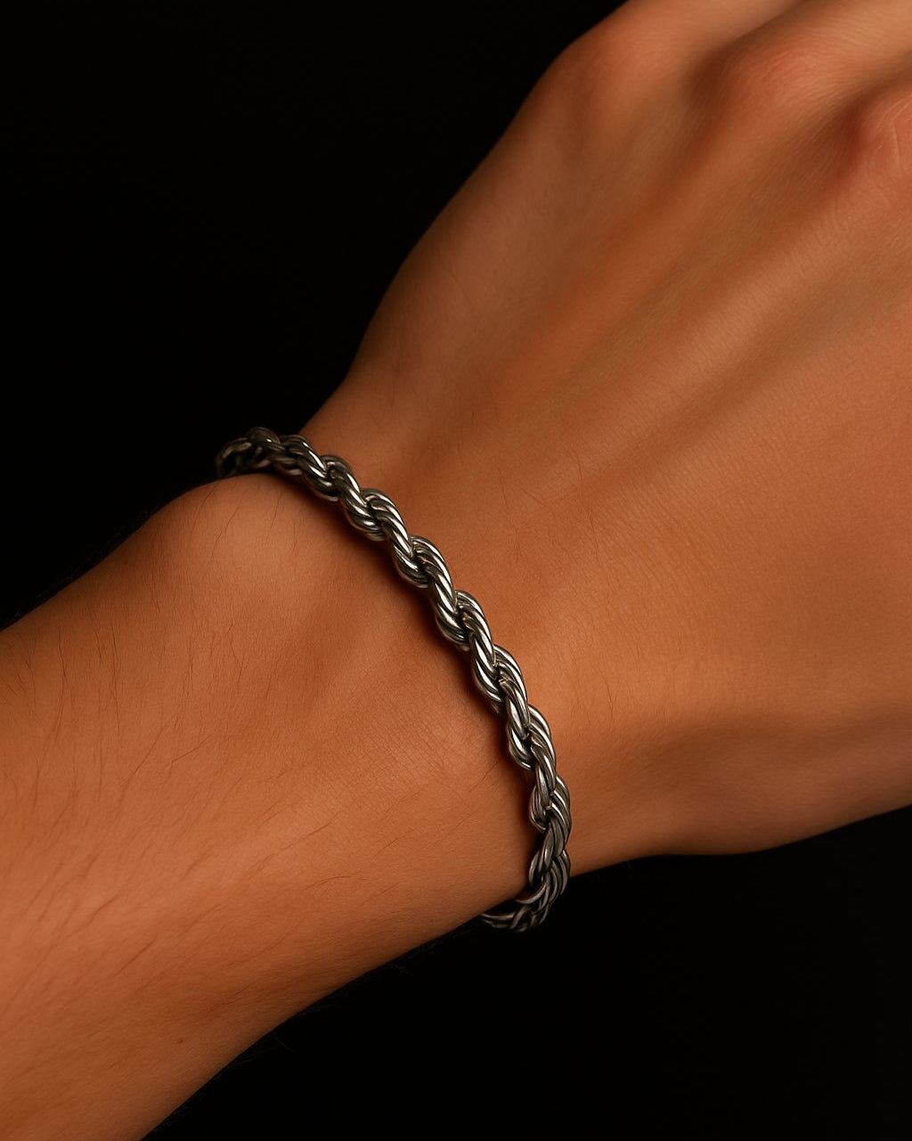 Chaine Corde en Acier 6mm + Bracelet Corde en Acier 6mm