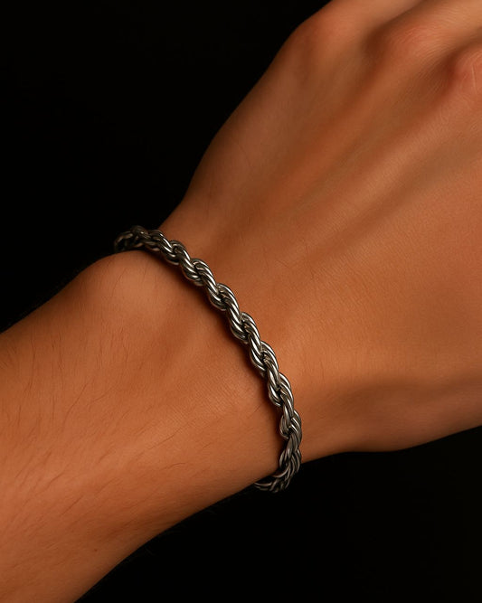 Chaine Corde en Acier 6mm + Bracelet Corde en Acier 6mm